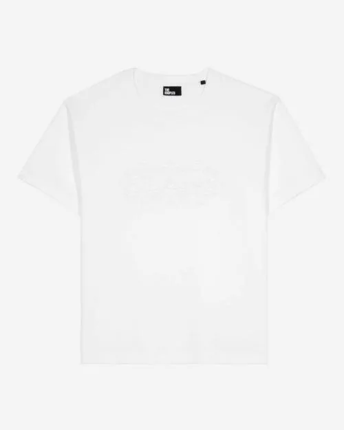 Women Tshirts The Kooples Embroidered White Logo TShirt White