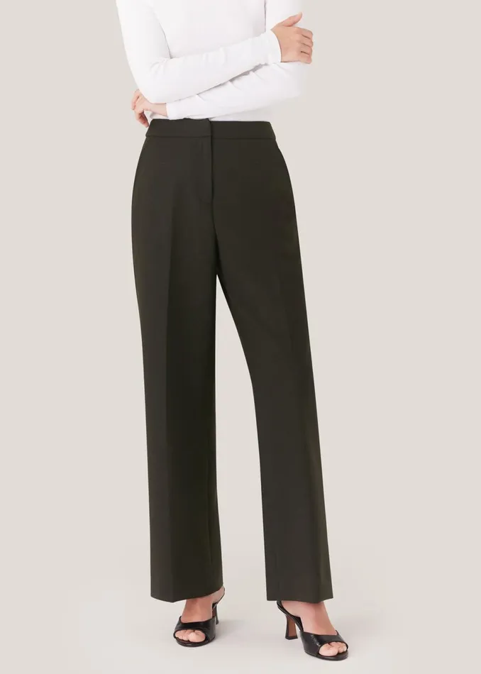 Women Trousers Whistles Dark Green Natalie Wool Blend Trouser