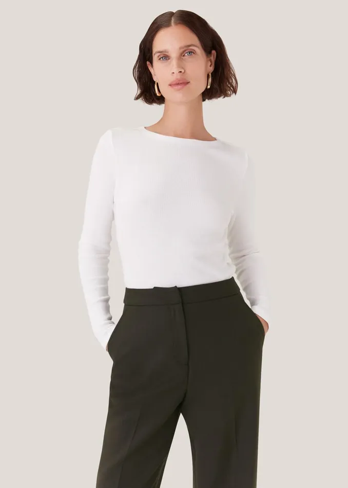 Women Trousers Whistles Dark Green Natalie Wool Blend Trouser