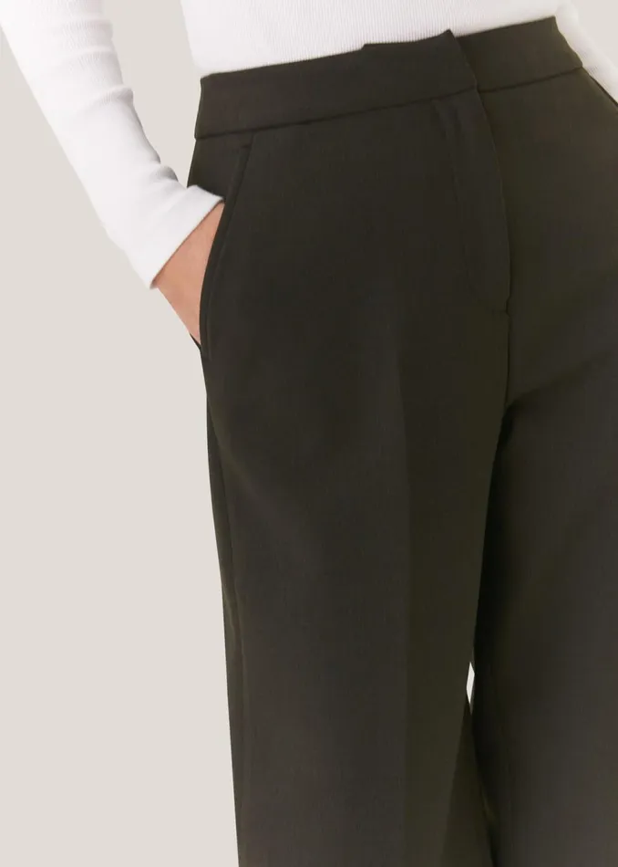 Women Trousers Whistles Dark Green Natalie Wool Blend Trouser