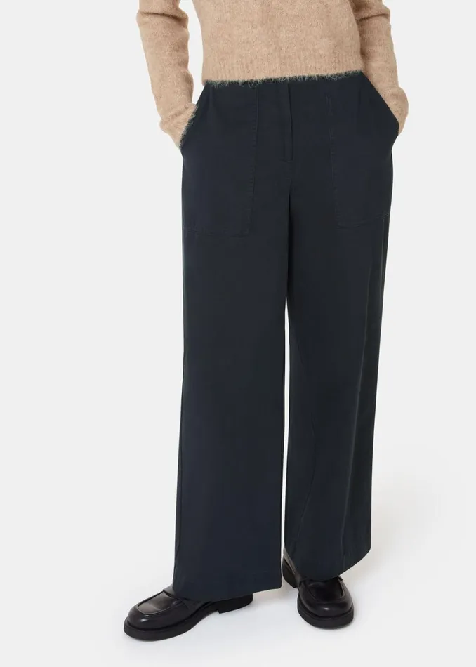 Women Trousers Whistles Washed Black Ruth Relaxed Leg Trouser