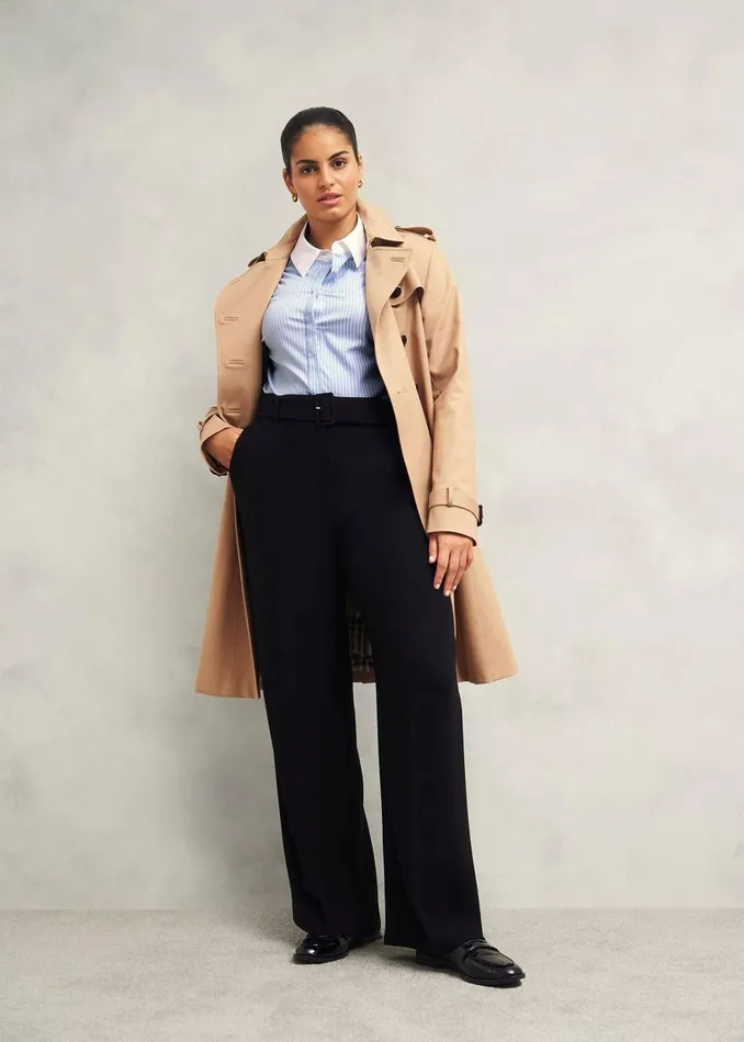 Women Victoria Cotton Blend Shirt Pale Blue White Hobbs Tops
