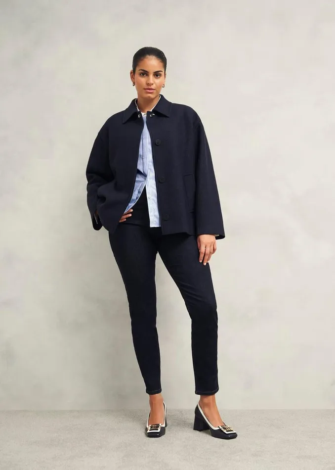 Women Victoria Cotton Blend Shirt Pale Blue White Hobbs Tops