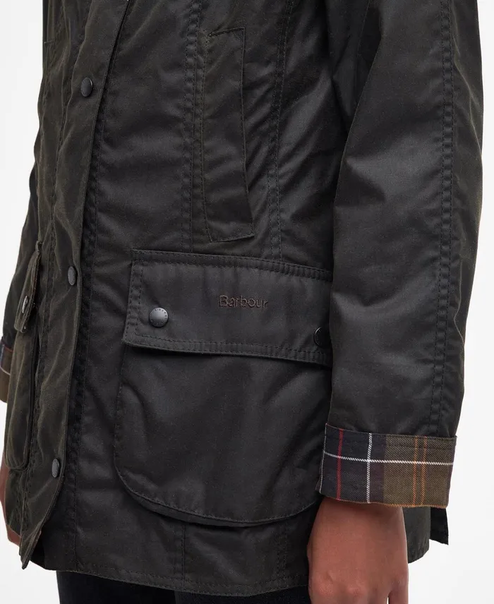 Women Waxed Jackets Barbour Classic Beadnell Wax Jacket Olive