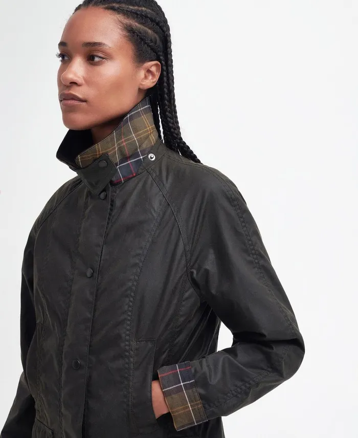 Women Waxed Jackets Barbour Classic Beadnell Wax Jacket Olive