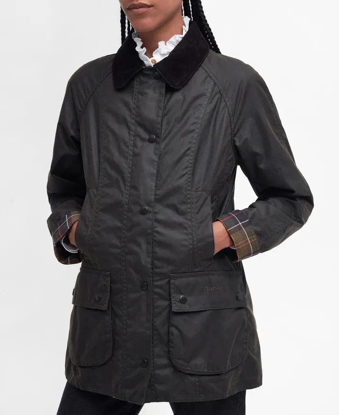 Women Waxed Jackets Barbour Classic Beadnell Wax Jacket Olive